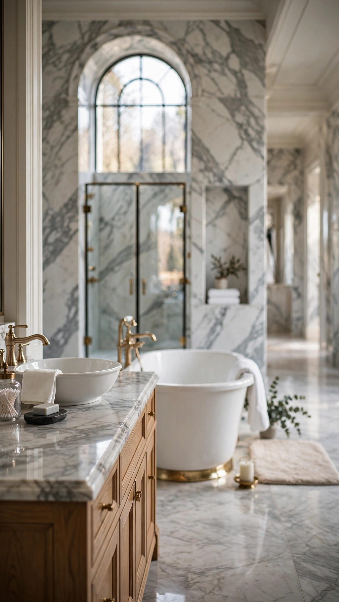 Elegant White Marble Spa Bath — UGC video ad background environment by Crisp UGC Ads
