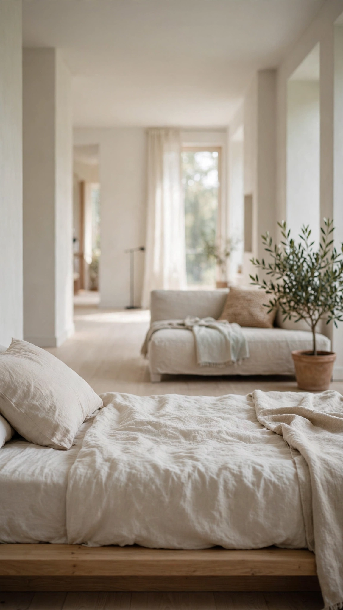 Scandi Minimalist Bedroom — UGC video ad background environment by Crisp UGC Ads