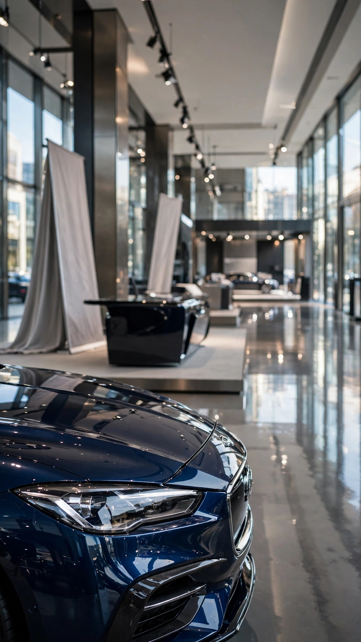 Architectural Vehicle Showroom — UGC video ad background environment by Crisp UGC Ads