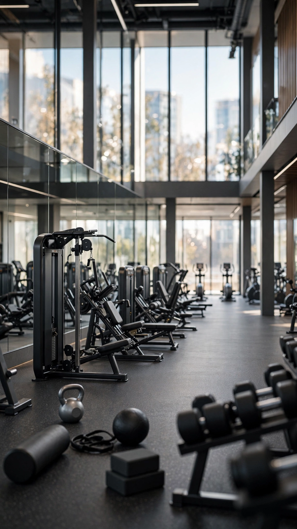 Modern Commercial Gym Floor — UGC video ad background environment by Crisp UGC Ads