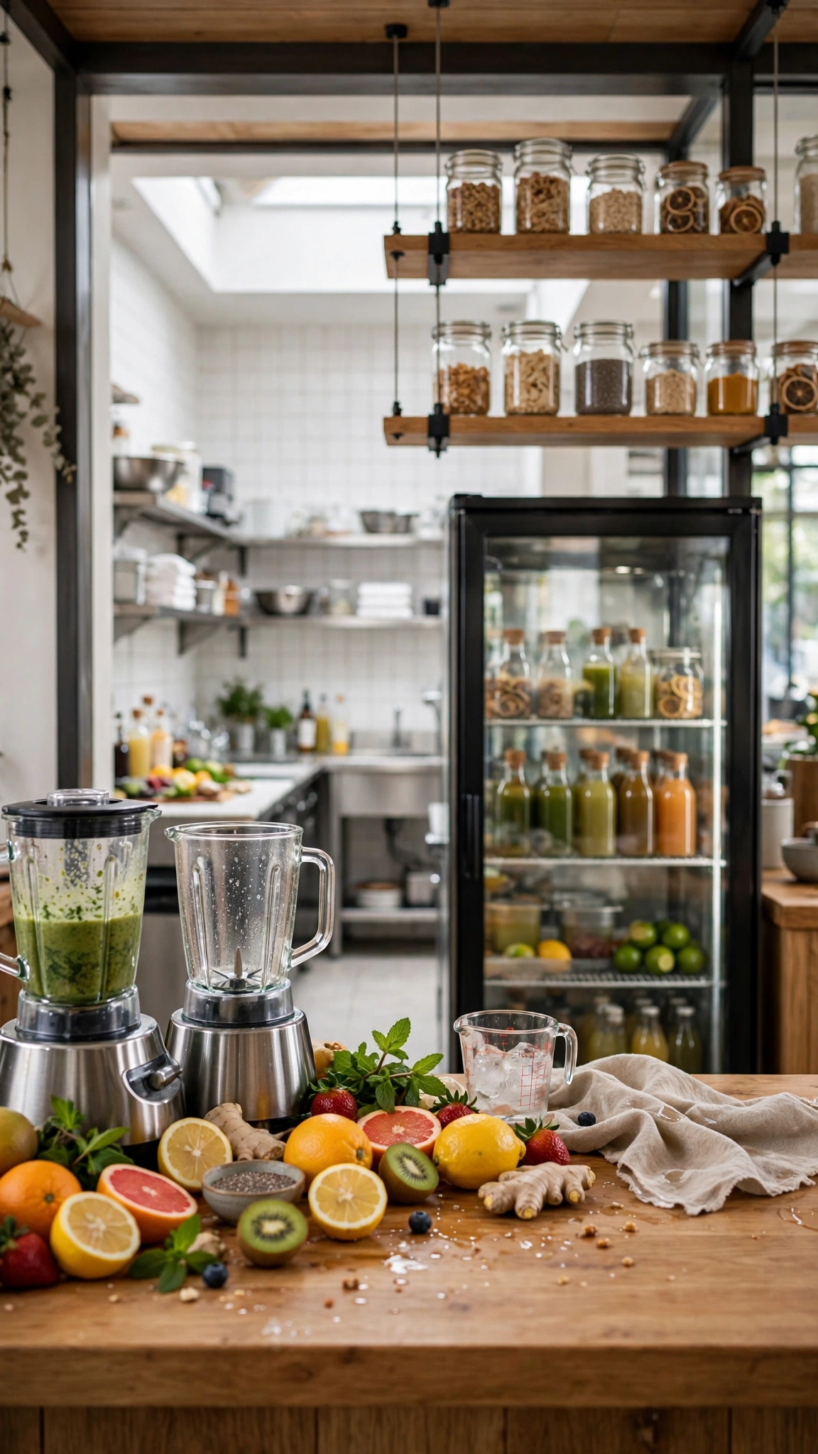 Vibrant Cold-Pressed Juice Bar — UGC video ad background environment by Crisp UGC Ads