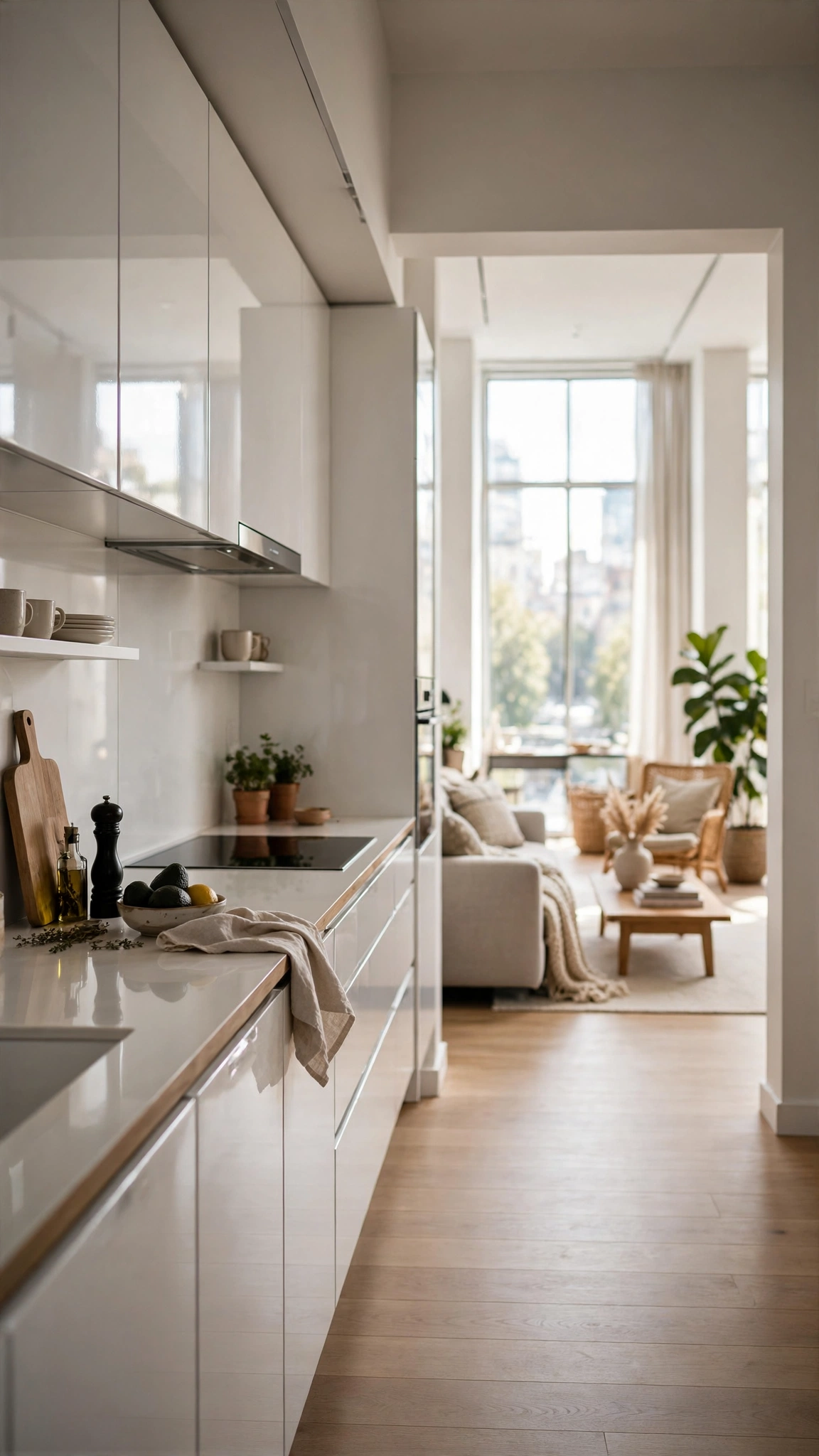Compact Urban Apartment Kitchen — UGC video ad background environment by Crisp UGC Ads