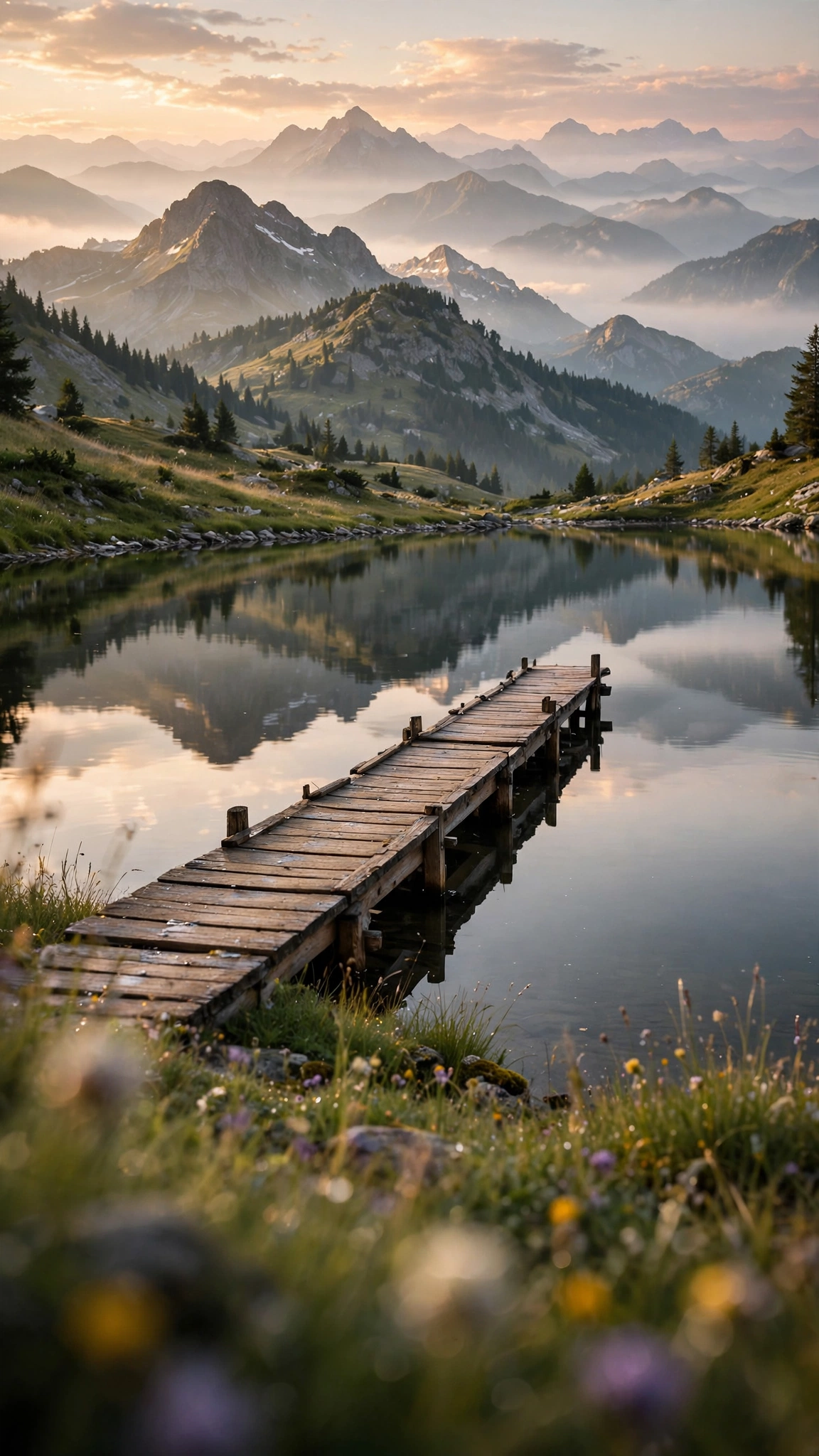 Serene Alpine Lake Panorama — UGC video ad background environment by Crisp UGC Ads