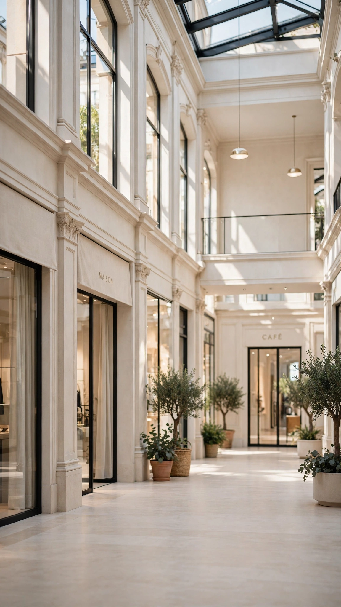 Modern Promenade & Atrium — UGC video ad background environment by Crisp UGC Ads
