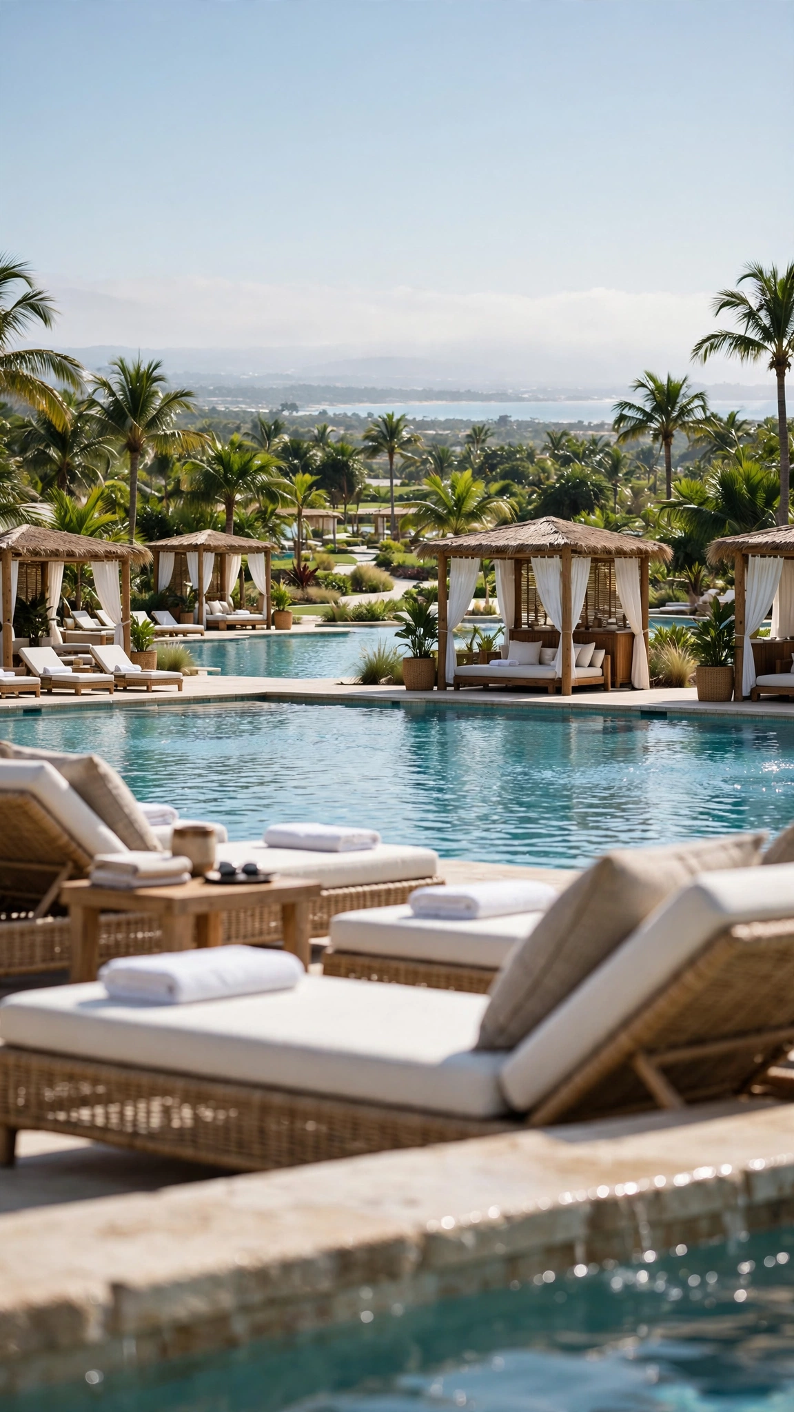 Luxury Tropical Resort Pool — UGC video ad background environment by Crisp UGC Ads