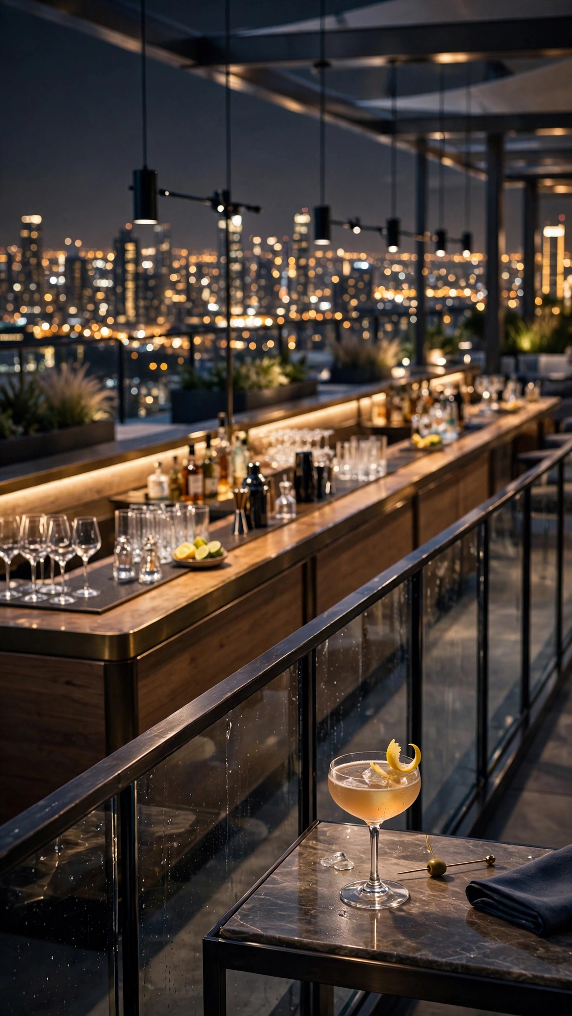 Golden Hour Rooftop Lounge — UGC video ad background environment by Crisp UGC Ads