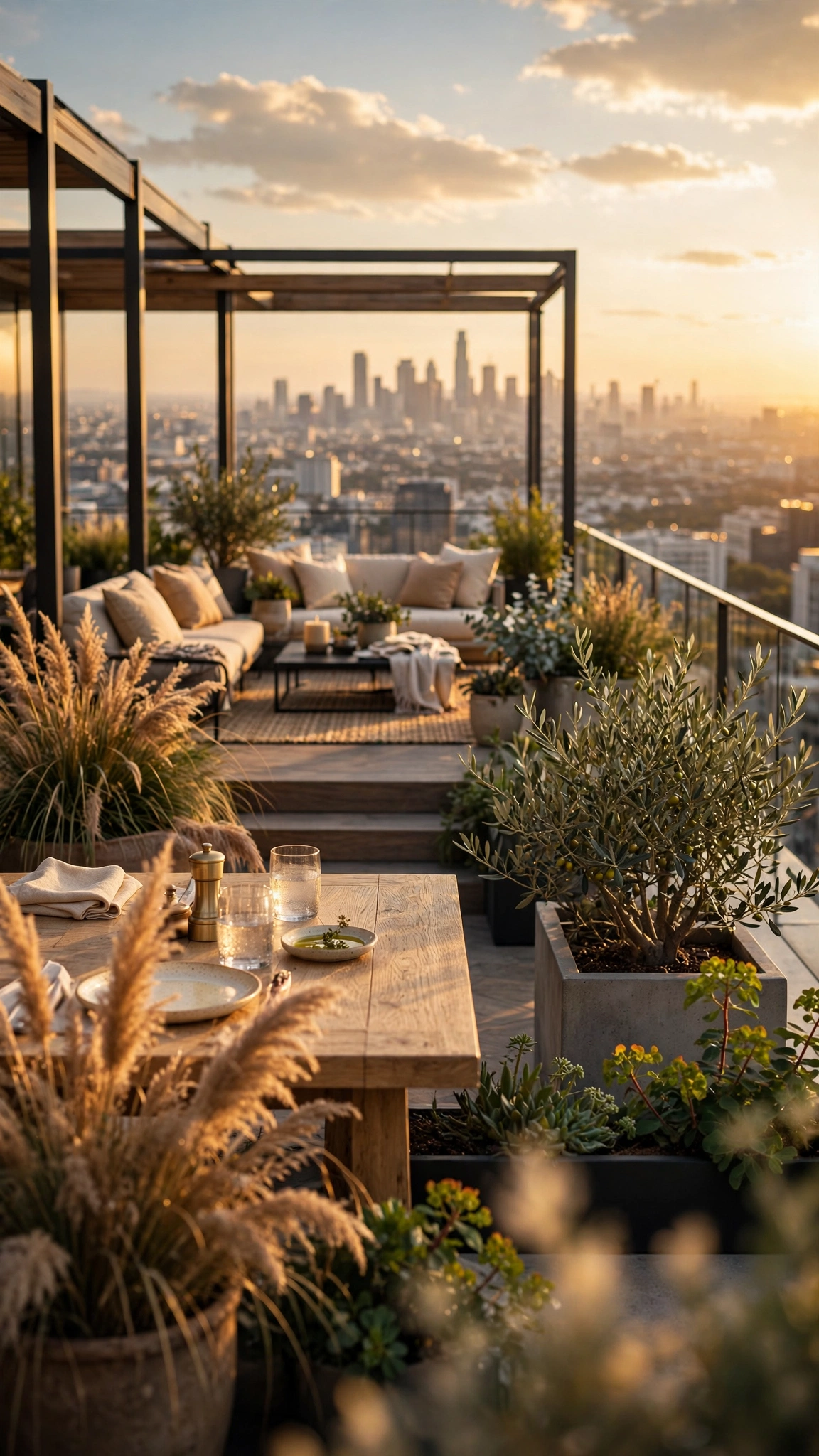 Downtown Rooftop Terrace — UGC video ad background environment by Crisp UGC Ads