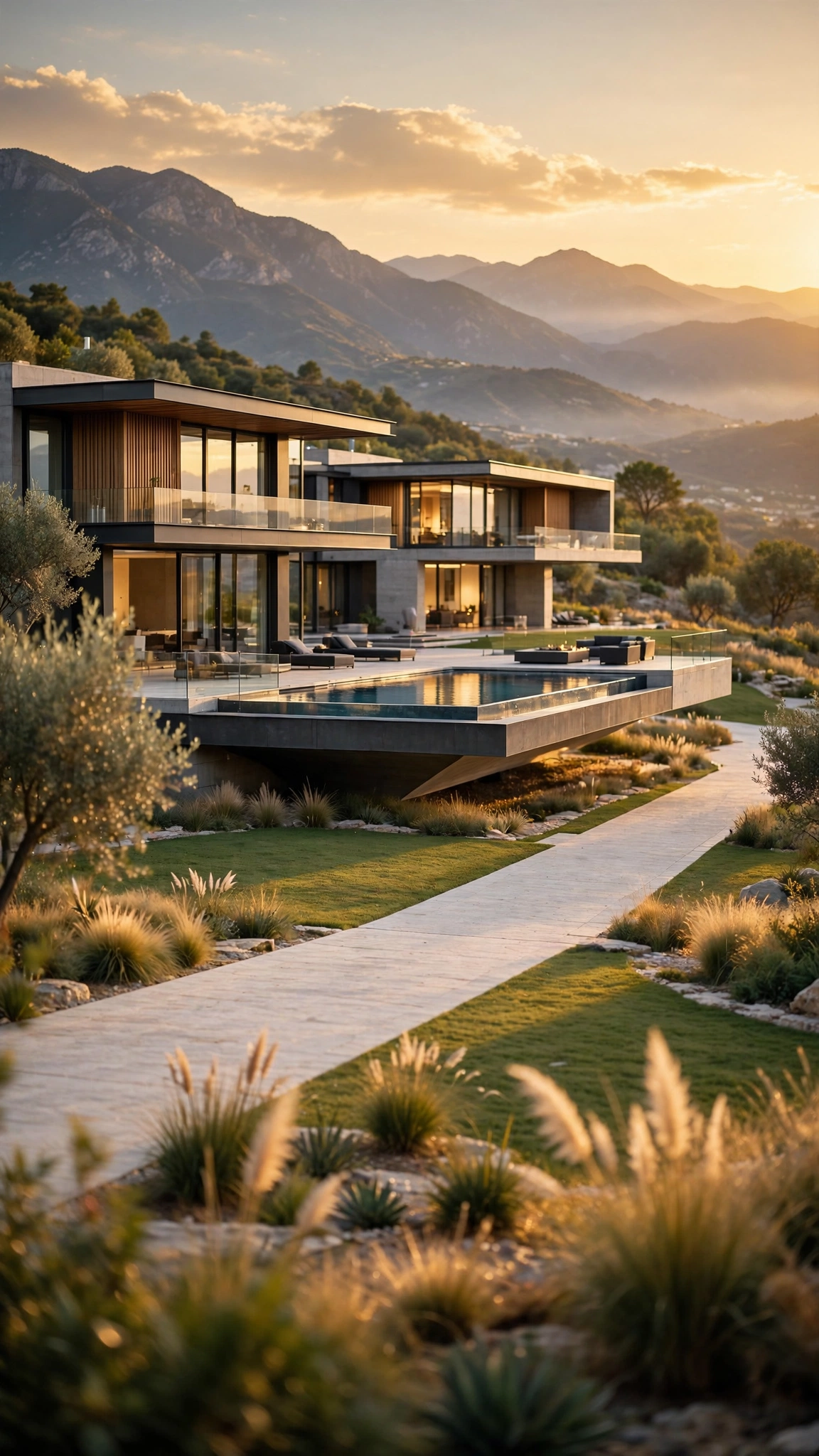Contemporary Glass Villa Exterior — UGC video ad background environment by Crisp UGC Ads